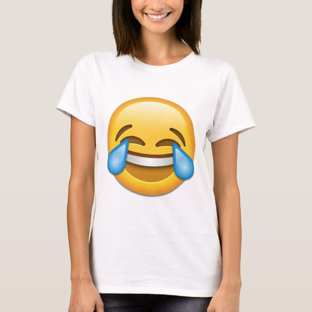 T-shirt Cara com os rasgos do emoji da alegria (Frente)