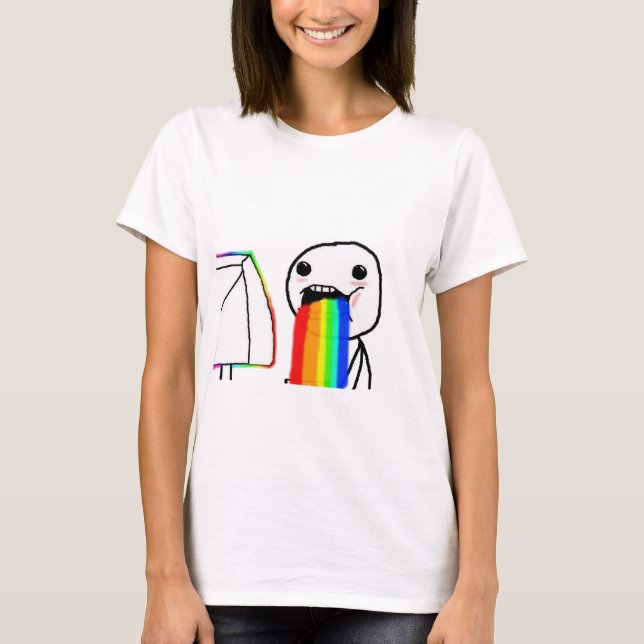 T-shirt Cara do computador do arco-íris (Frente)
