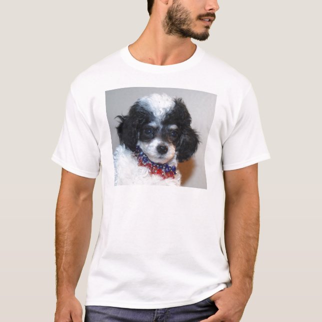 T-shirt Cara do filhote de cachorro da caniche de Parti do (Frente)