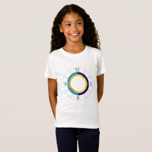 T-shirt Cara do relógio colorido