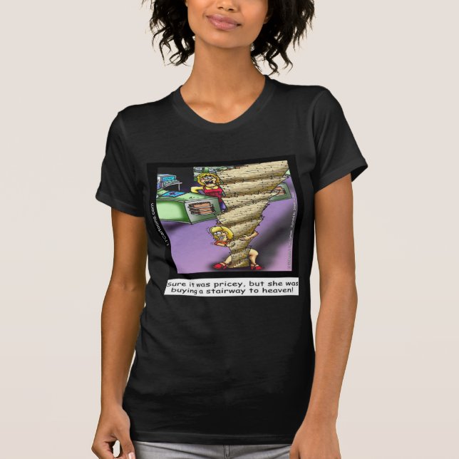 T-shirt Cara Escadaria Celestial Engraçada (Frente)