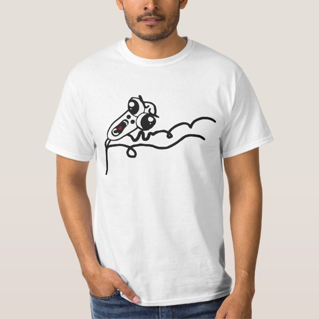 T-shirt Cara Scared FUNCIONAMENTO Meme cómico da raiva de (Frente)