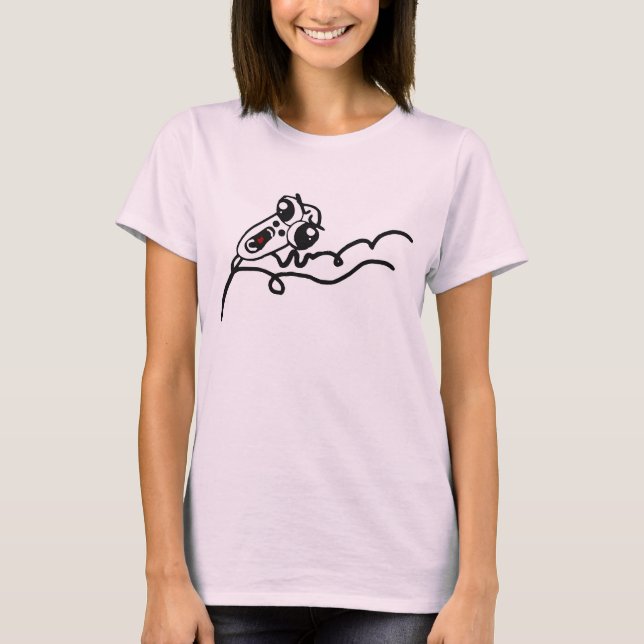 T-shirt Cara Scared FUNCIONAMENTO Meme cómico da raiva de (Frente)