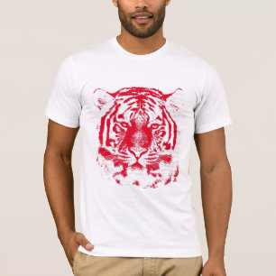 T-shirt Cara vermelha e branca do tigre