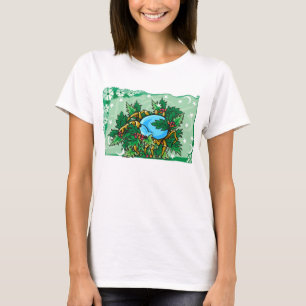 T-shirt Caranguejo Cancer Floral em Holly