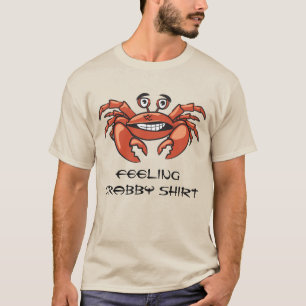 T-shirt Caranguejo Engraçado Sentindo Humor Crabby