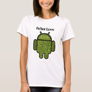 T-shirt Caráter de porta de bolhas para o robô Android™