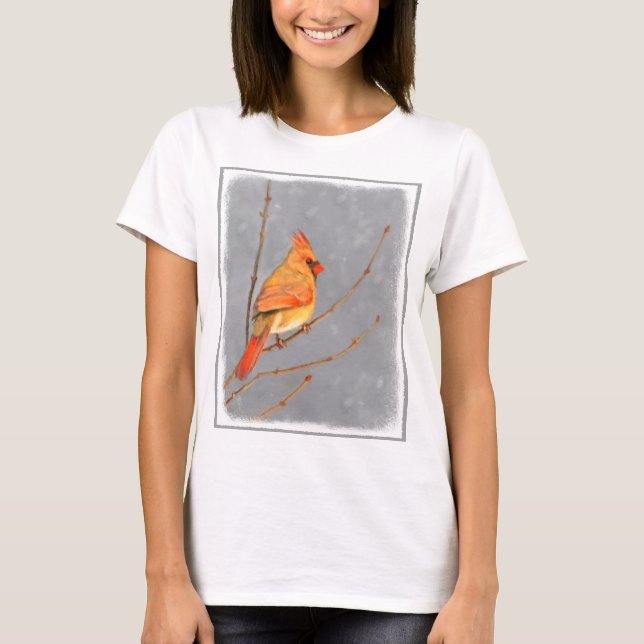 T-shirt Cardeal para pintura de galho - Arte original de p (Frente)