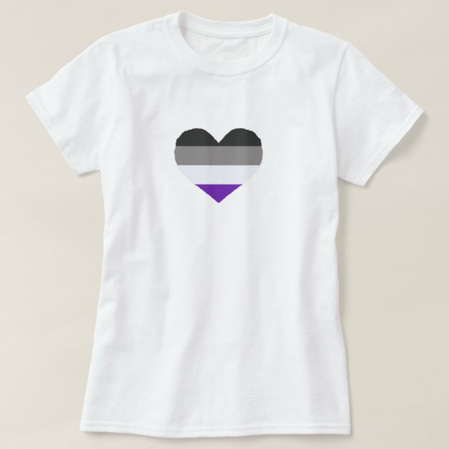 T-Shirt Cardíaco do Orgulho Ace/Asexual (Frente do Design)