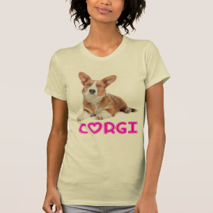 T-shirt Cardigan Welsh Corgi Cão Cachorro Rosa Púrpura Amo