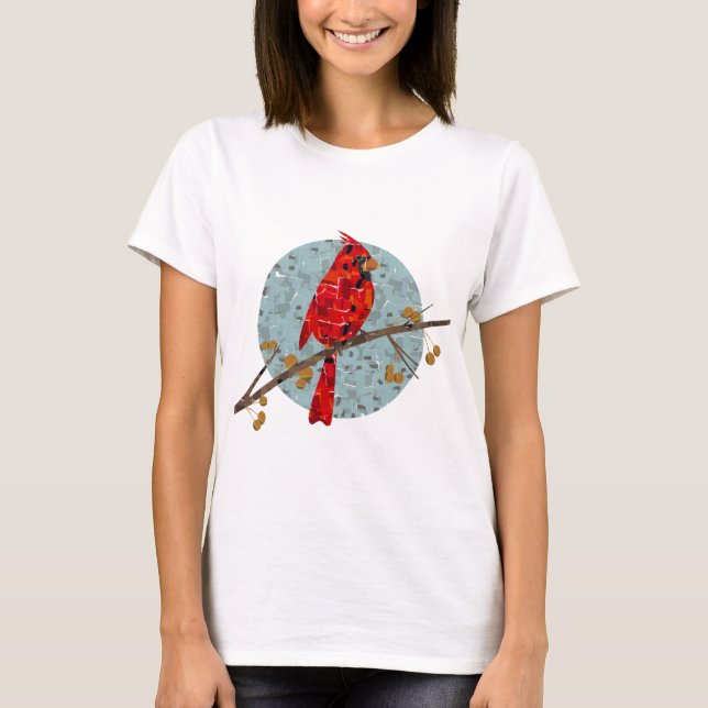 T-shirt Cardinal Vermelho, o pássaro do Natal (Frente)
