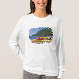 T-shirt Caribe, BWI, Santa Lúcia, Barcos à vela, Soufriere