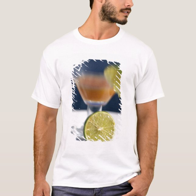 T-shirt Caribe, Ilhas Virgens. Um soco de rum tropical, (Frente)