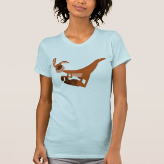 T-shirt Caricatura Bonita Pulando Kangaroo Mulheres T-Shir