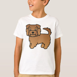 T-shirt Caricatura de Cão Vermelho Norfolk Terrier