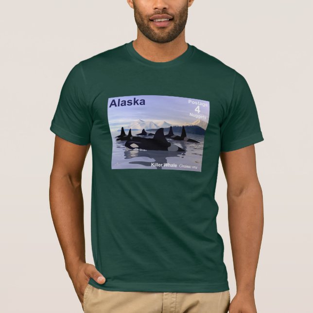 T-shirt Carimbo de Baleias Killer do Alaska (Frente)