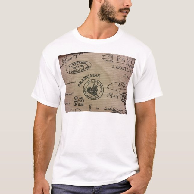 T-shirt Carimbos de Viagem francês (Frente)