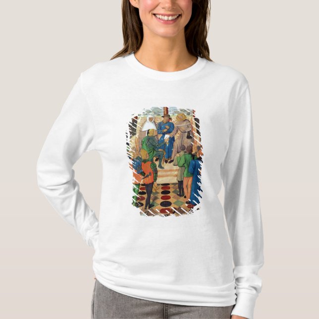 T-shirt Carlos VII dá um documento a Joana d'Arc (Frente)