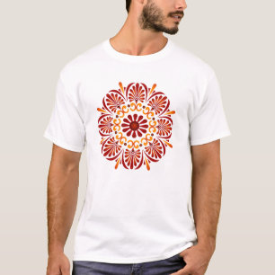 T-shirt carmesim dos homens da mandala