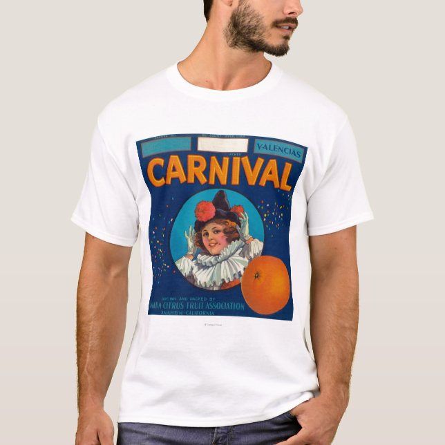 T-shirt Carnaval LabelAnaheim alaranjado, CA (Frente)