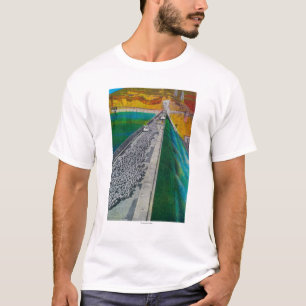 T-shirt Carneiros através da represa grande de Coulee
