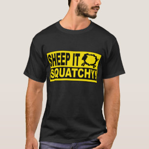 T-shirt CARNEIROS ELE SQUATCHY! Mistérios SHEEPSQUATCH do