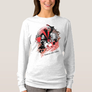 T-shirt Carnival Abstrato Panman em Vermelho Branco e Pret