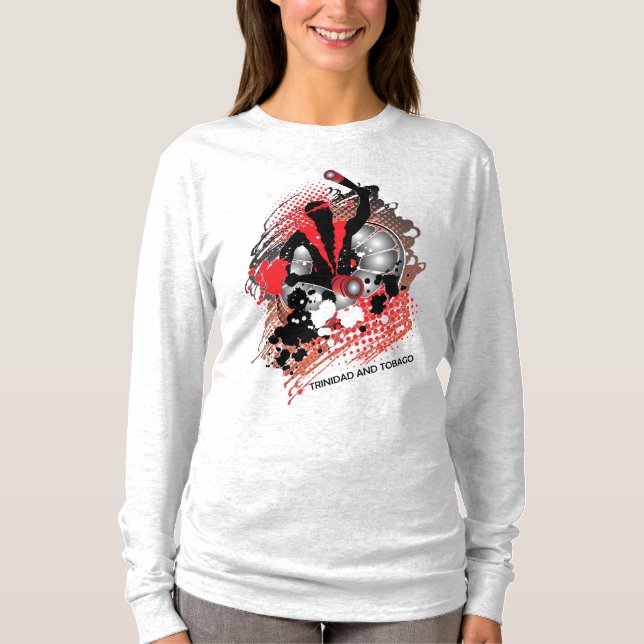 T-shirt Carnival Abstrato Panman em Vermelho Branco e Pret (Frente)