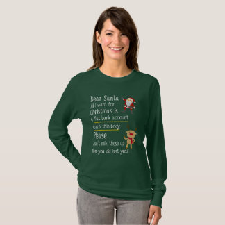 T-shirt Caro papai noel todo que eu quero para o Natal