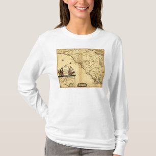 T-shirt Carolinas com norte ao mapa de RightPanoramic