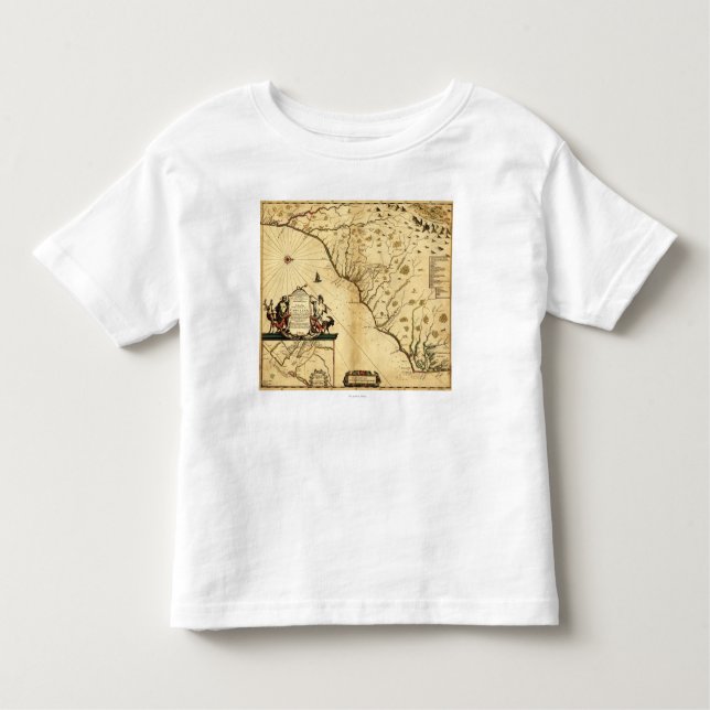 T-shirt Carolinas com norte ao mapa de RightPanoramic (Frente)