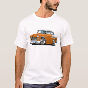 T-shirt Carro 1955 Alaranjado-Branco de Chevy Belair
