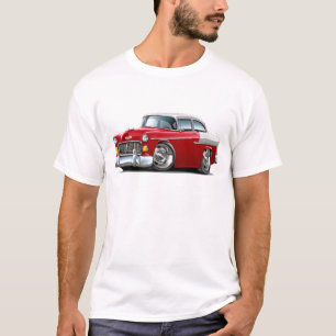 T-shirt Carro 1955 Vermelho-Branco de Chevy Belair