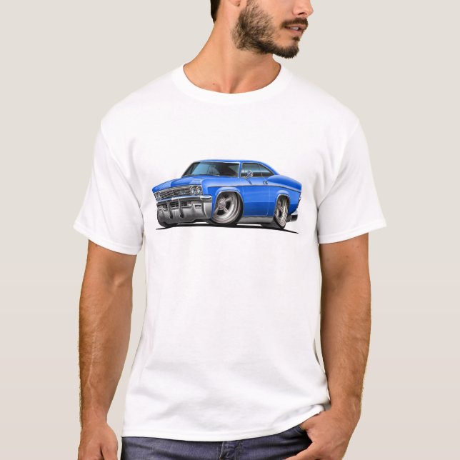 T-shirt Carro 1965-66 do azul do Impala (Frente)