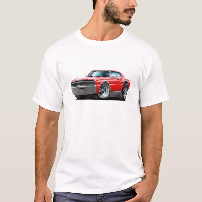 T-shirt Carro 1966-67 do vermelho do carregador (Frente)