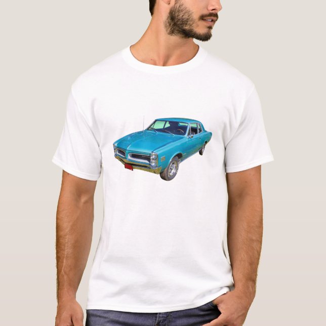 T-shirt Carro 1966 do músculo de Pontiac Le Mans do azul (Frente)