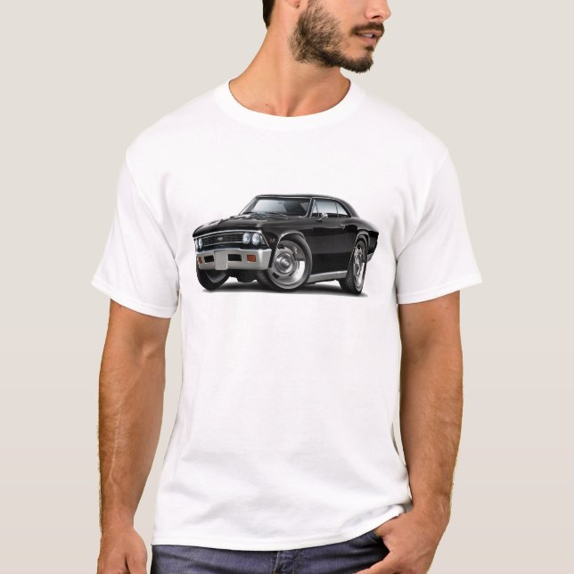 T-shirt Carro 1966 preto de Chevelle (Frente)