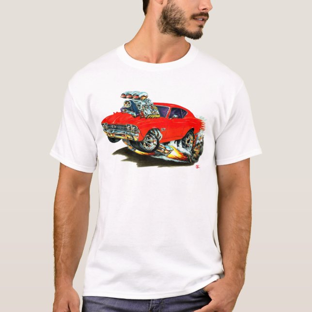 T-shirt Carro 1968-69 do vermelho de Chevelle (Frente)