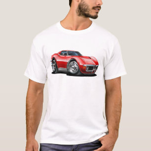 T-shirt Carro 1968-72 do vermelho de Corveta