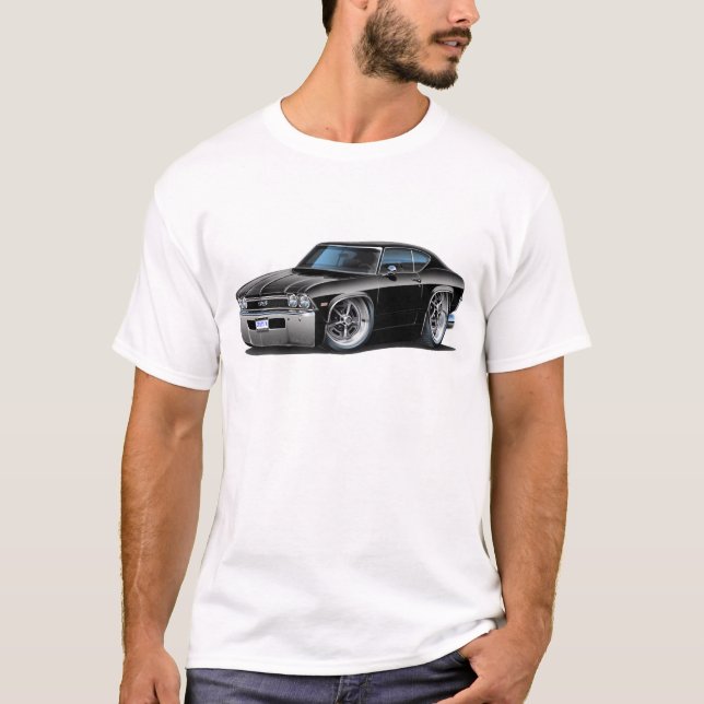 T-shirt Carro 1968 preto de Chevelle (Frente)