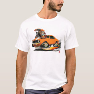 T-shirt Carro 1969 Alaranjado-Branco de Camaro SS
