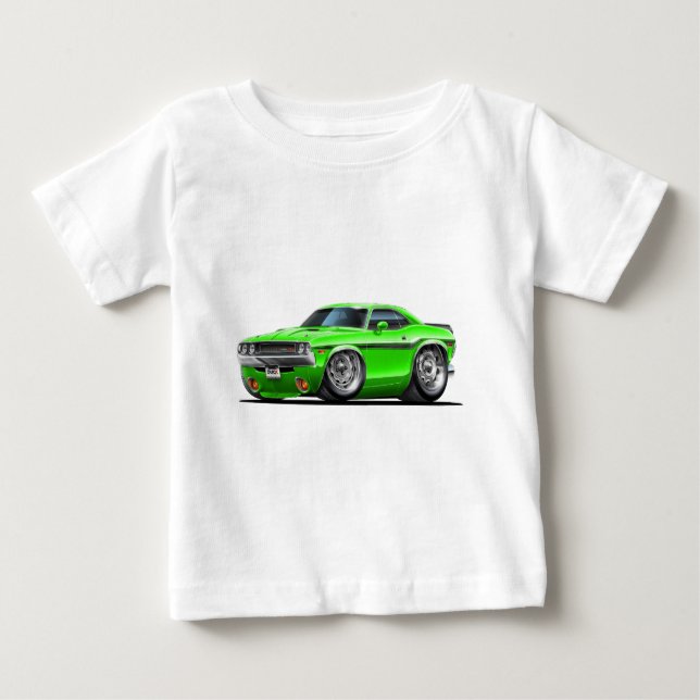 T-shirt Carro 1970-72 verde do desafiador (Frente)