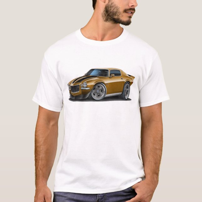 T-shirt Carro 1970-73 de Camaro Brn/preto (Frente)