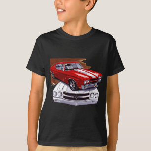 T-shirt Carro 1970 Vermelho-Branco de Chevelle