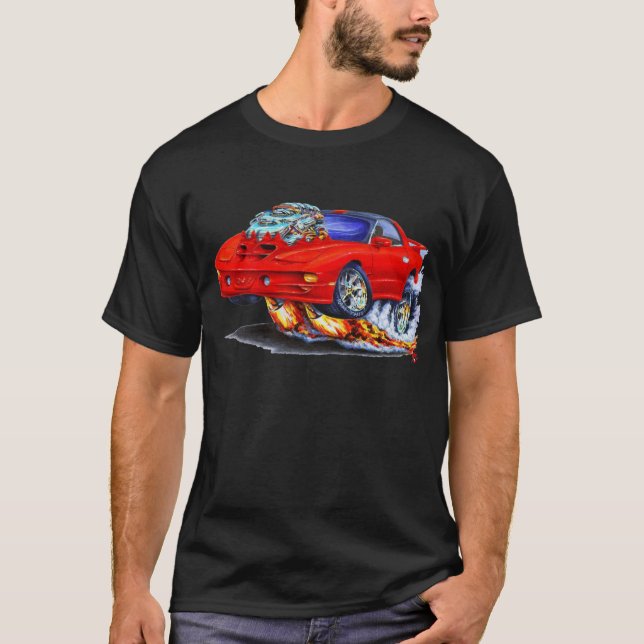 T-shirt Carro 1998-02 do vermelho do transporte Am de (Frente)