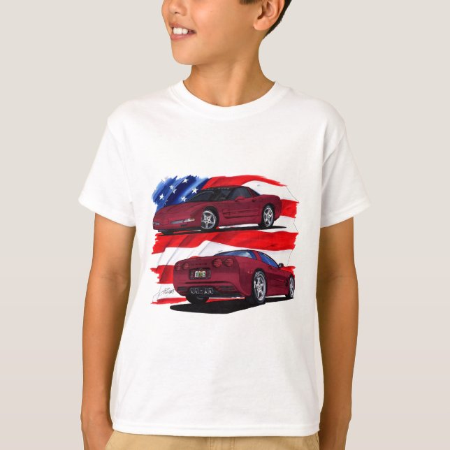 T-shirt Carro 1999-04 marrom de Corveta (Frente)