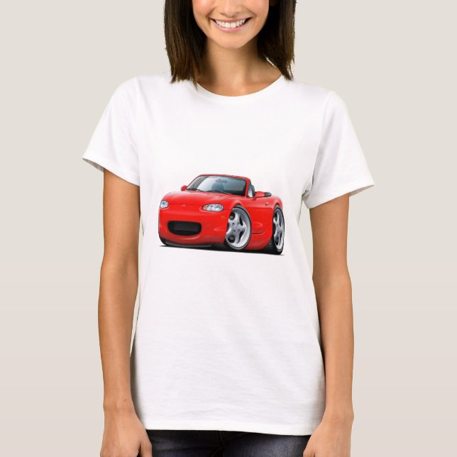 T-shirt Carro 1999-05 do vermelho de Miata (Frente)