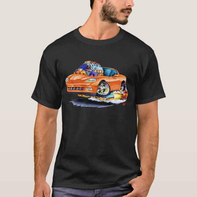 T-shirt Carro 2005-10 da laranja de Corveta (Frente)
