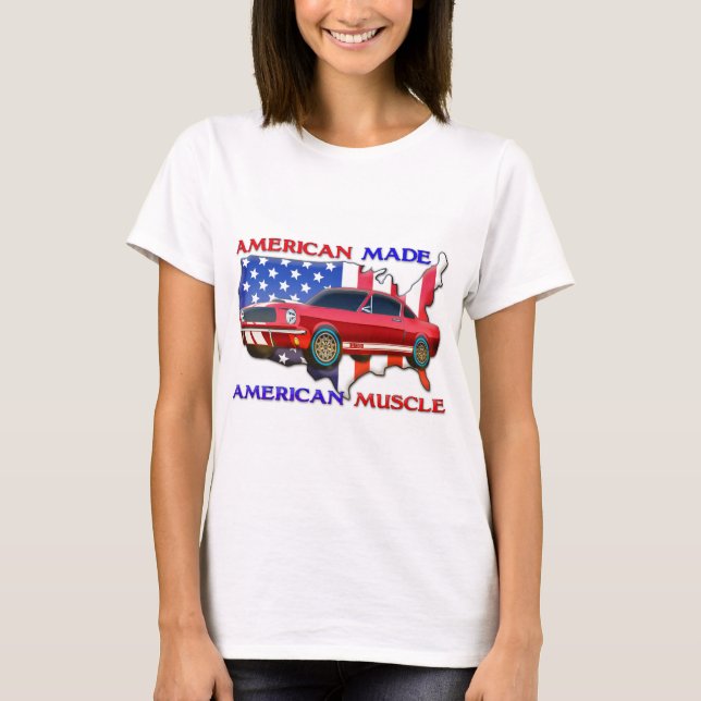 T-shirt Carro americano do músculo (Frente)