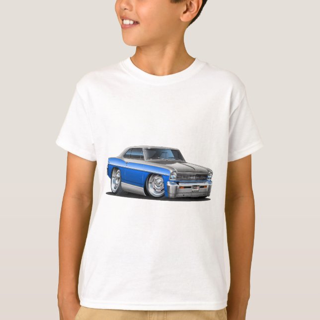 T-shirt Carro Azul-Cinzento da nova de Chevy (Frente)